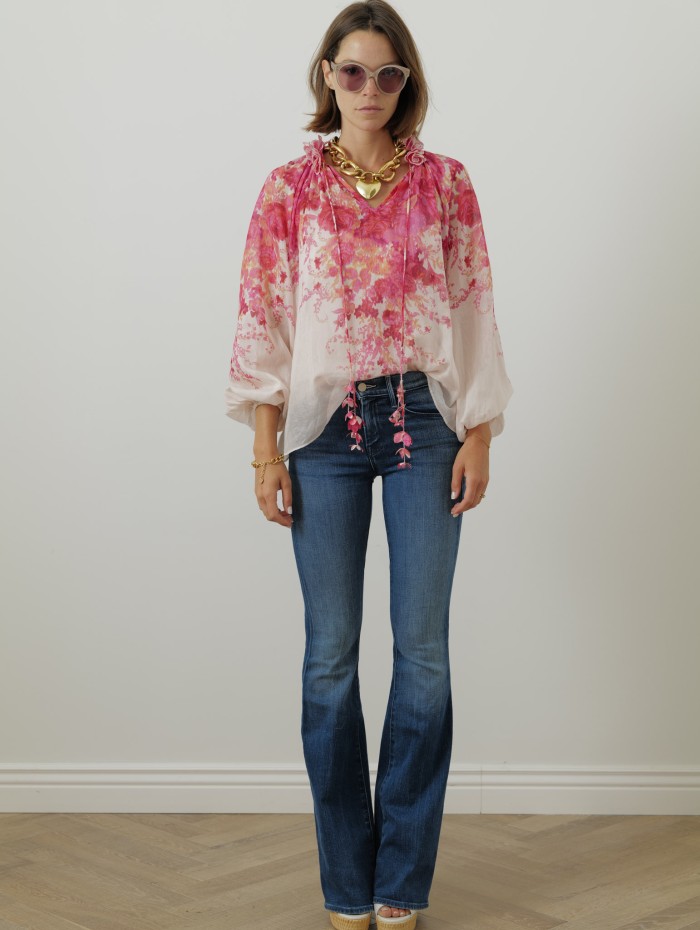 Zimmermann - Blouse rose à fleurs