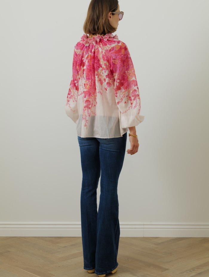 Zimmermann - Blouse rose à fleurs