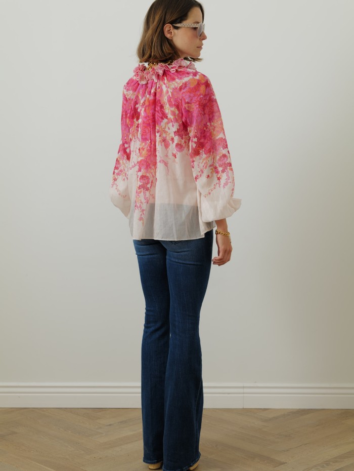 Zimmermann - Blouse rose à fleurs