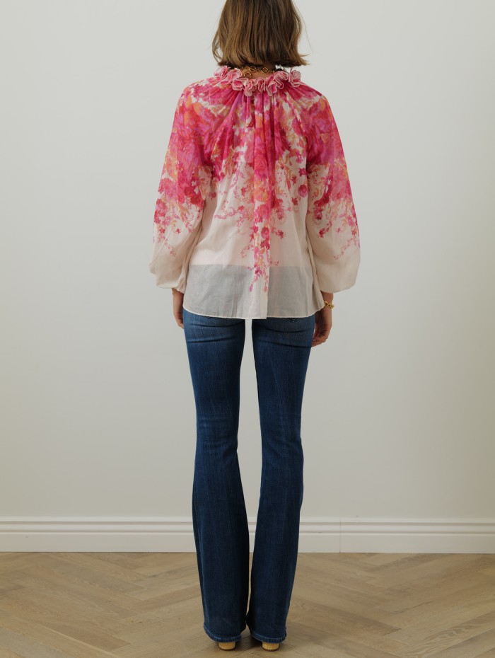 Zimmermann - Blouse rose à fleurs