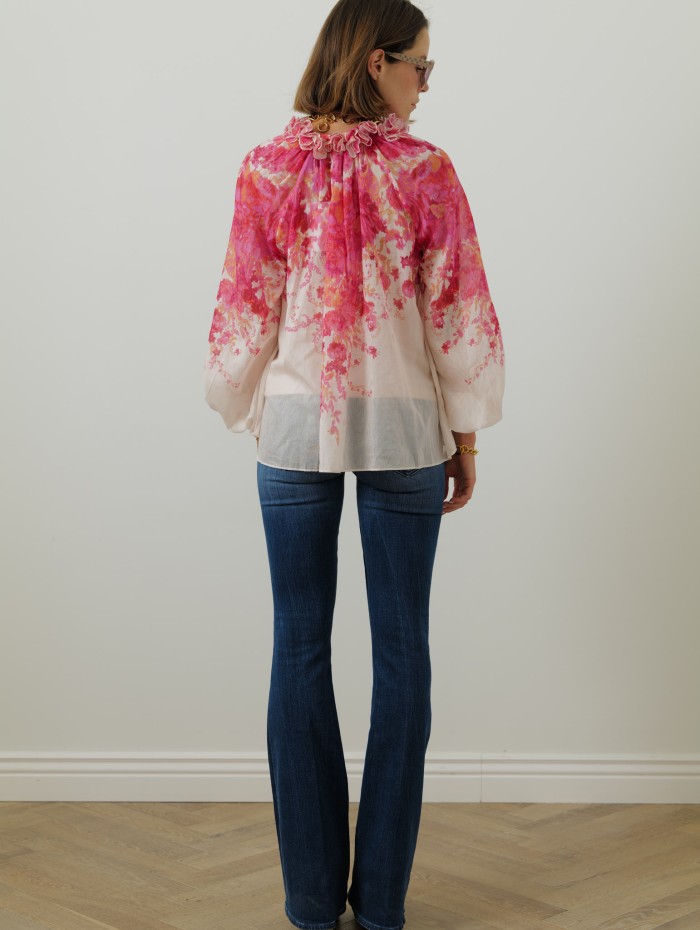 Zimmermann - Blouse rose à fleurs