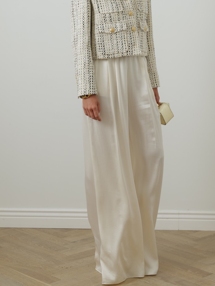 Zimmermann - Pantalon en soie crème