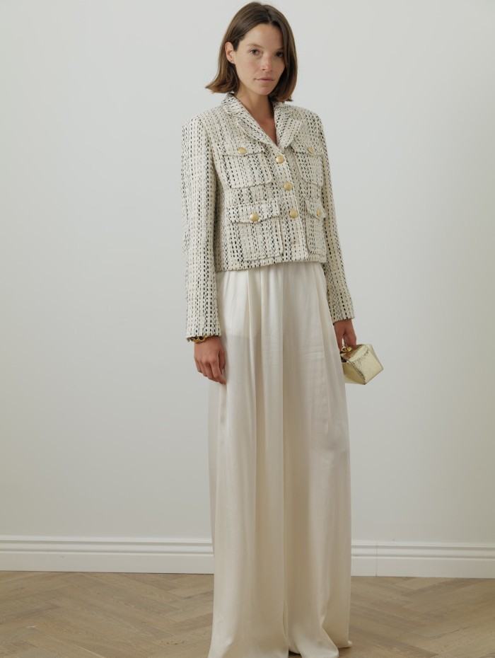Zimmermann - Pantalon en soie crème