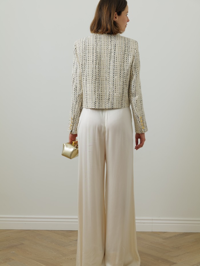 Zimmermann - Pantalon en soie crème