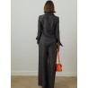 Lanvin - Chemise en soie noire avec motif marguerite