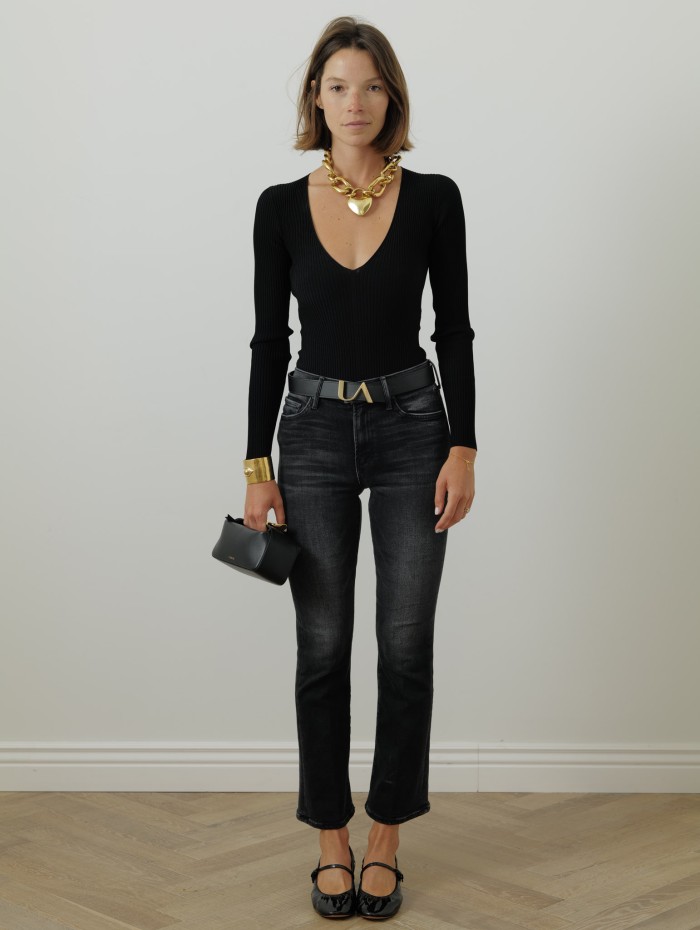 Alaïa - Body noir cotélé