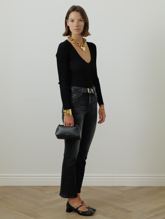 Alaïa - Body noir cotélé