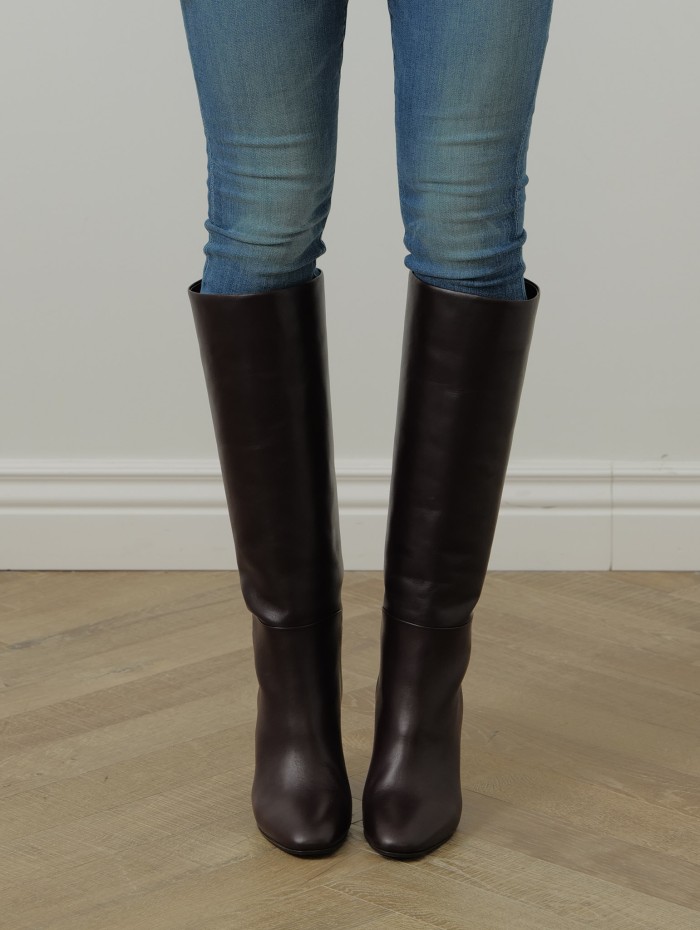 Bottes en cuir bordeaux - AQUAZZURA - Bottes femme luxe - Mademoiselle Pearl