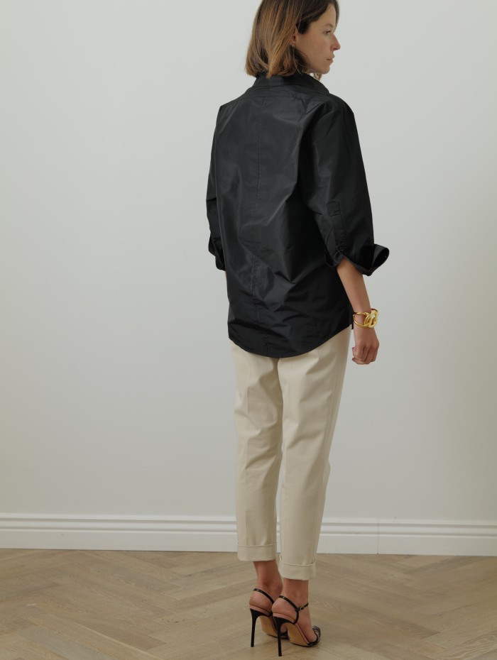 Chemise noire en faille recyclée - Patou - Mademoiselle Pearl