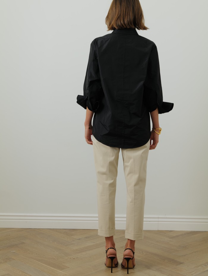Chemise noire en faille recyclée - Patou - Mademoiselle Pearl