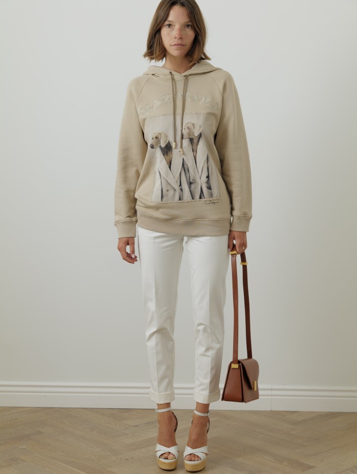 Max Mara - Sweat-shirt beige weimaraners