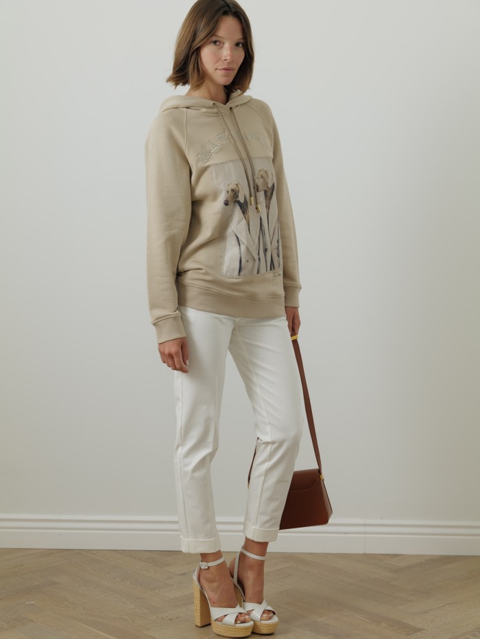 Max Mara - Sweat-shirt beige weimaraners
