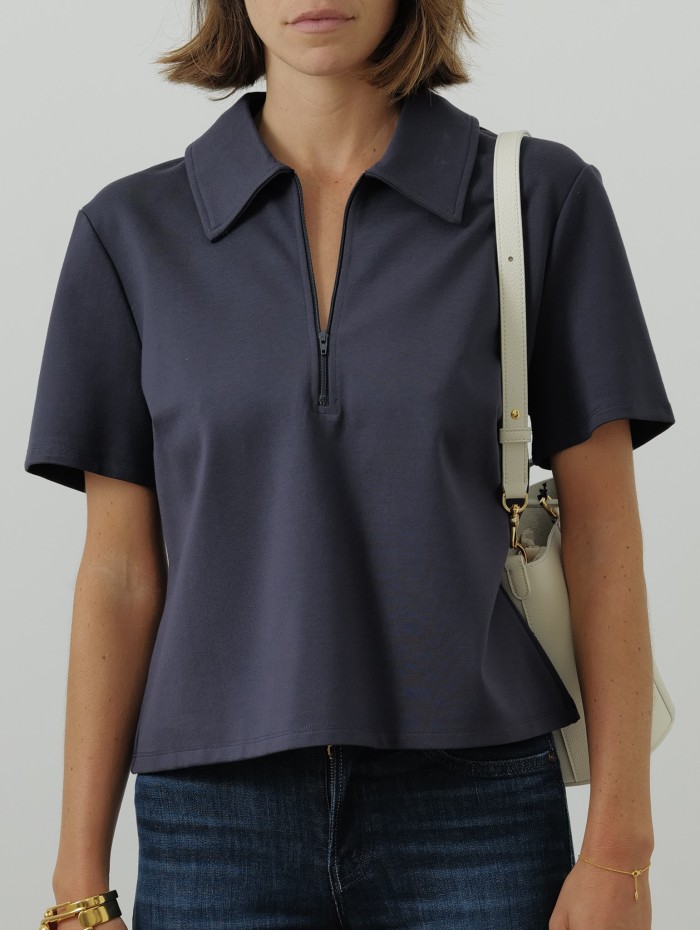 Polo navy femme - Staud - Mademoiselle Pearl