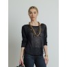 Top avec dos col V navy - Majestic Filatures - Mademoiselle Pearl