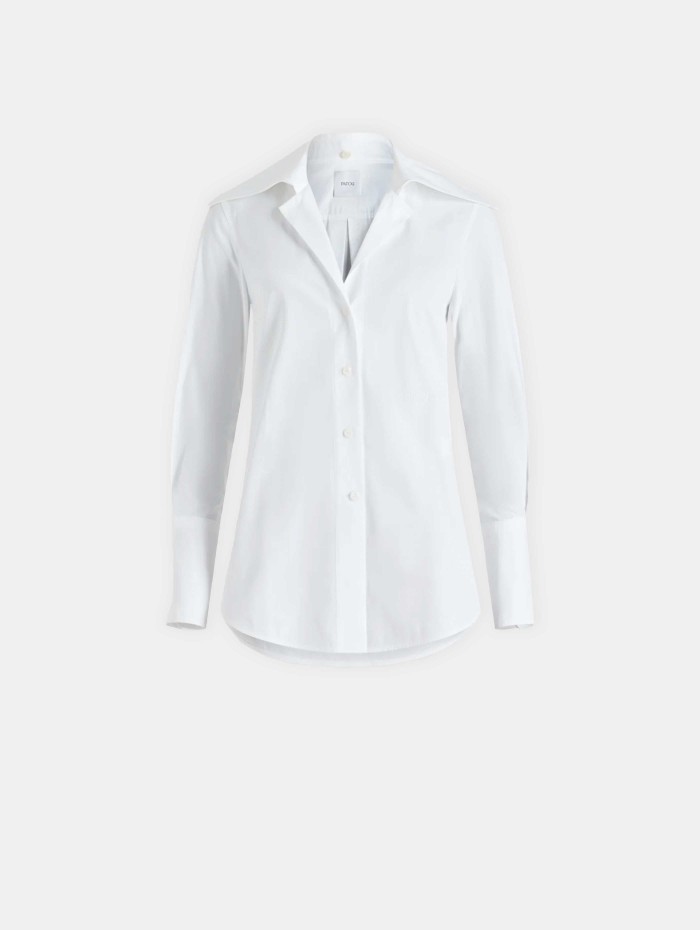 Chemise blanche à col large - Patou - Mademoiselle Pearl