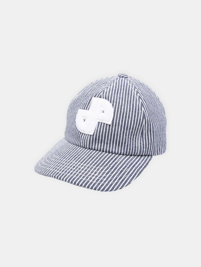 CASQUETTE BLEU BLANC RAYE LOGO