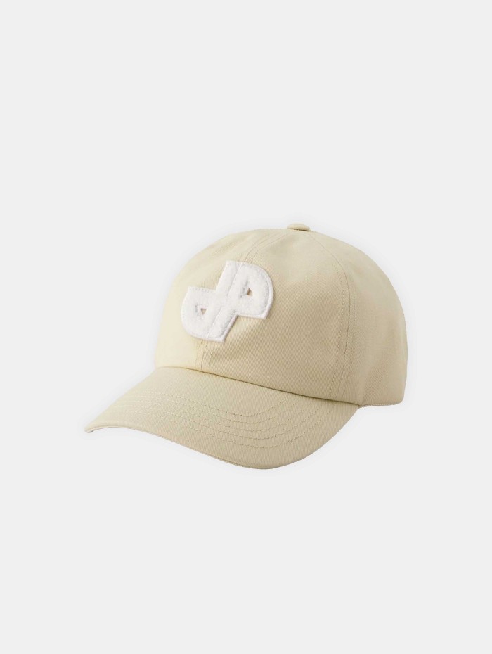 CASQUETTE BEIGE LOGO BLANC