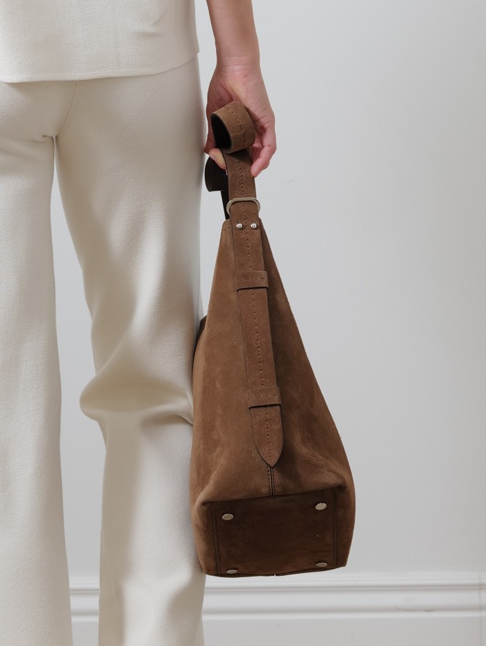 Sac seau en daim - Max Mara - Mademoiselle Pearl
