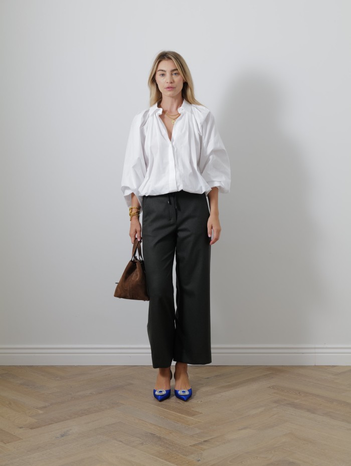 Blouse bouffante - coton blanc - patou