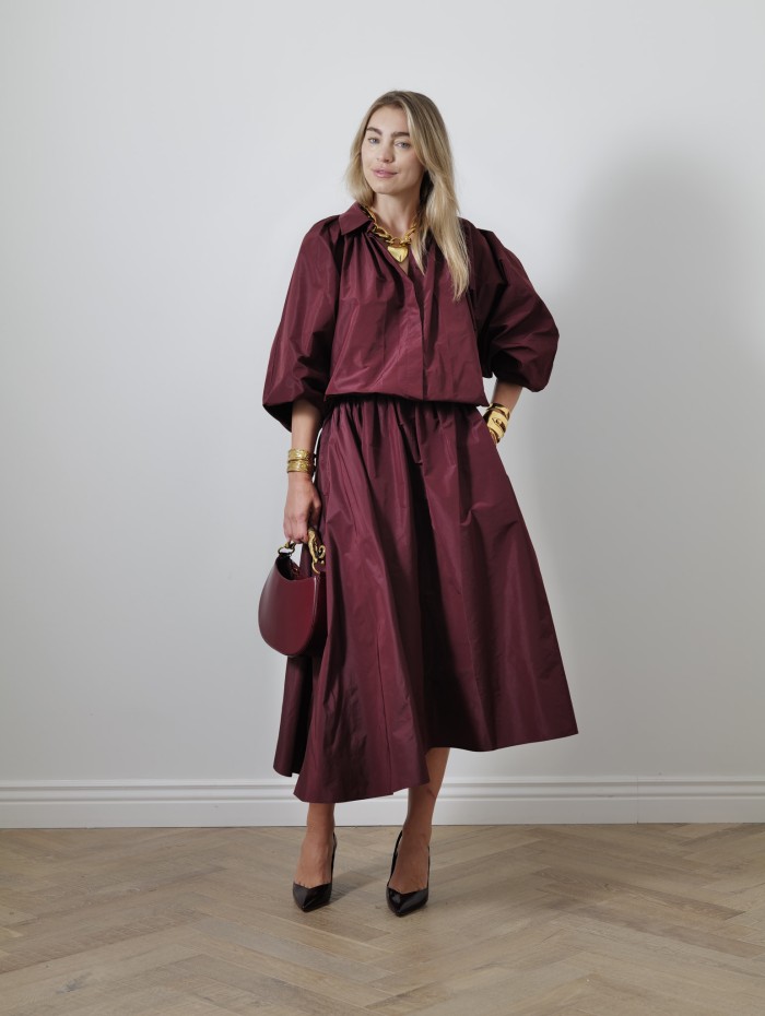 Jupe midi asymétrique - vigne - patou