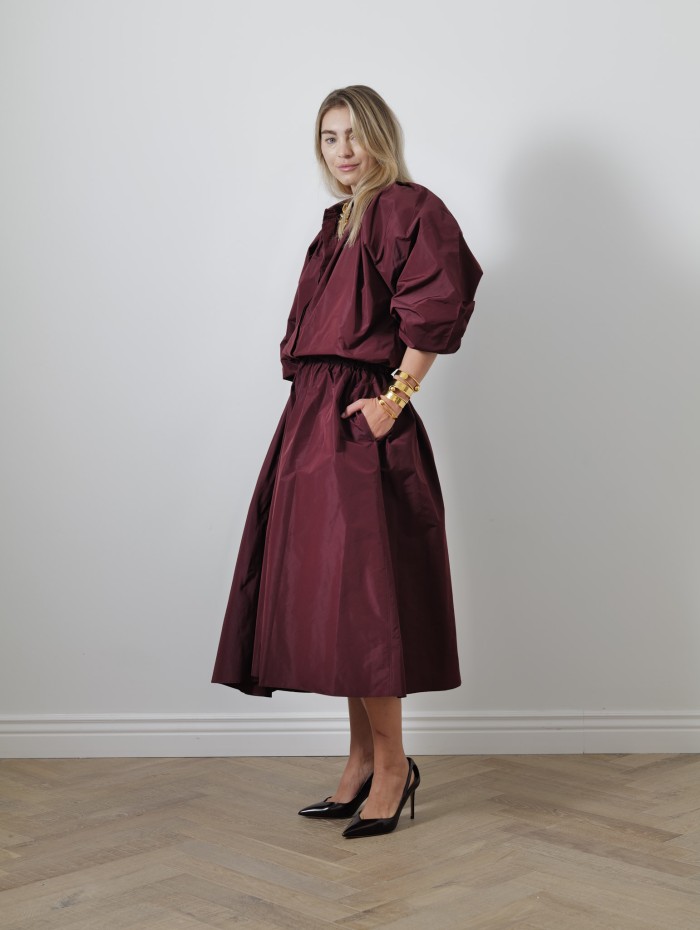 Jupe midi asymétrique - vigne - patou