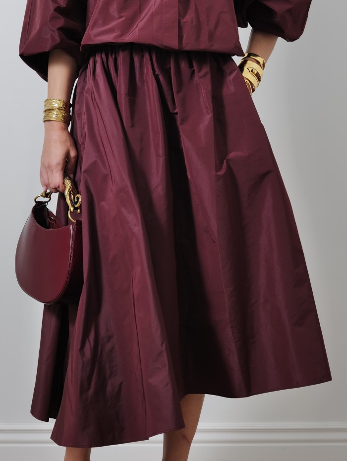 Sac Hobo vernis bordeaux - Lanvin - Mademoiselle Pearl