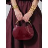 Sac Hobo vernis bordeaux - Lanvin - Mademoiselle Pearl