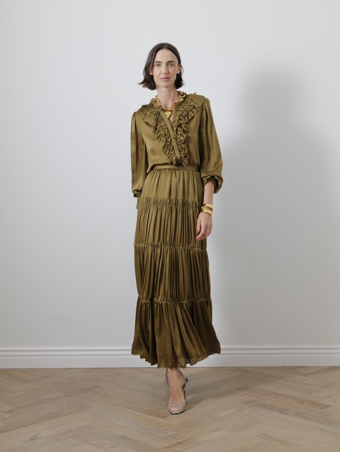 Blouse volants - Rouen silk ruffle front - Ulla johnson