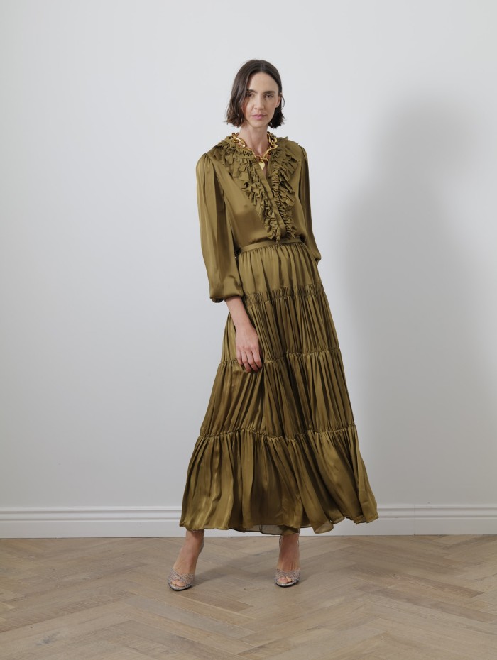 Blouse volants - Rouen silk ruffle front - Ulla johnson