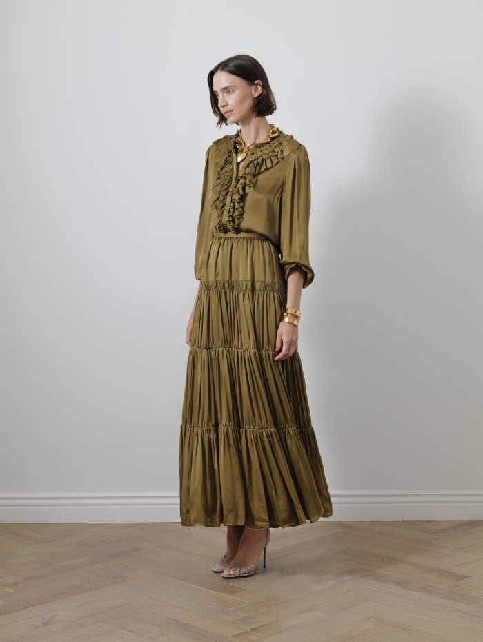 Blouse volants - Rouen silk ruffle front - Ulla johnson