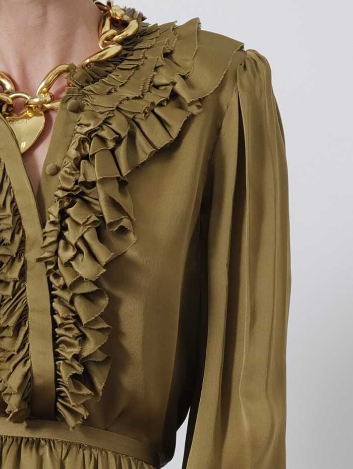Blouse volants - Rouen silk ruffle front - Ulla johnson