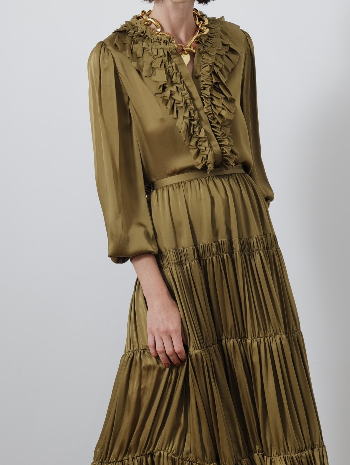 Blouse volants - Rouen silk ruffle front - Ulla johnson