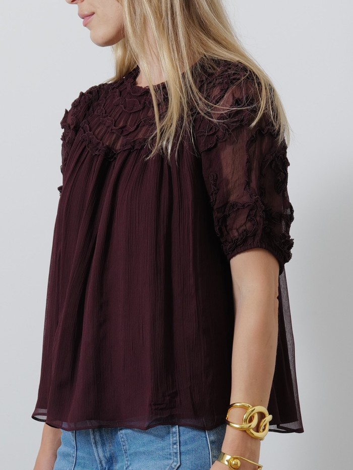 Blouse - Isolda silk smocked - Ulla johnson