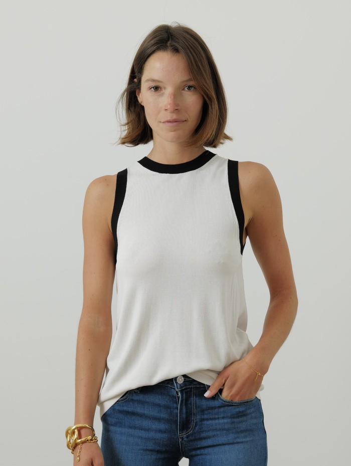 Debardeur blanc en maille - Slalom - 'S Max Mara - Mademoiselle Pearl
