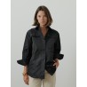 Chemise noire en faille recyclée - Patou - Mademoiselle Pearl