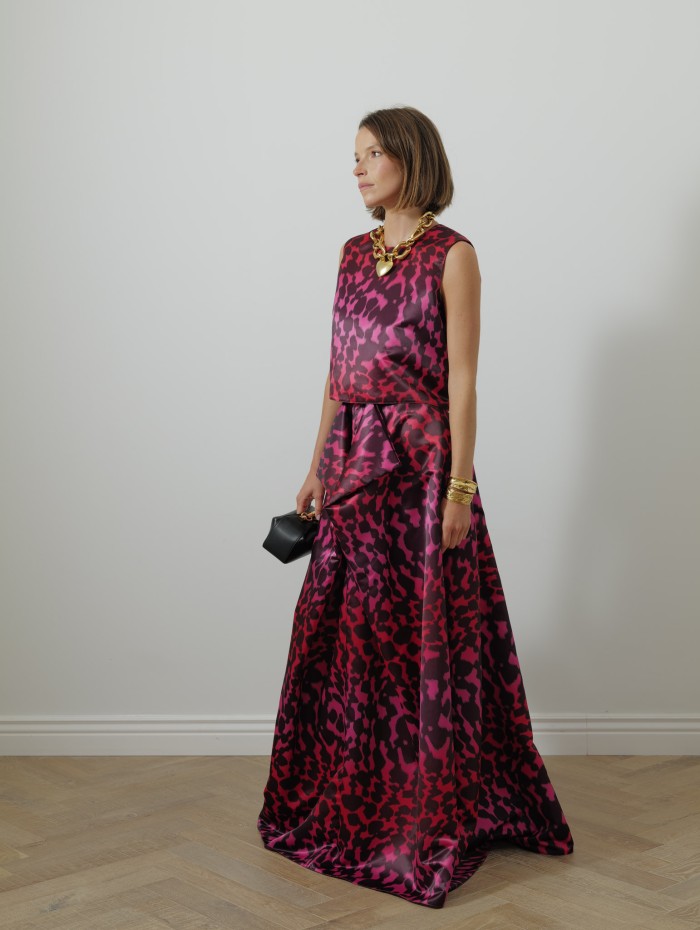 Top fushia - Léopard - Maison Rabih Kayrouz
