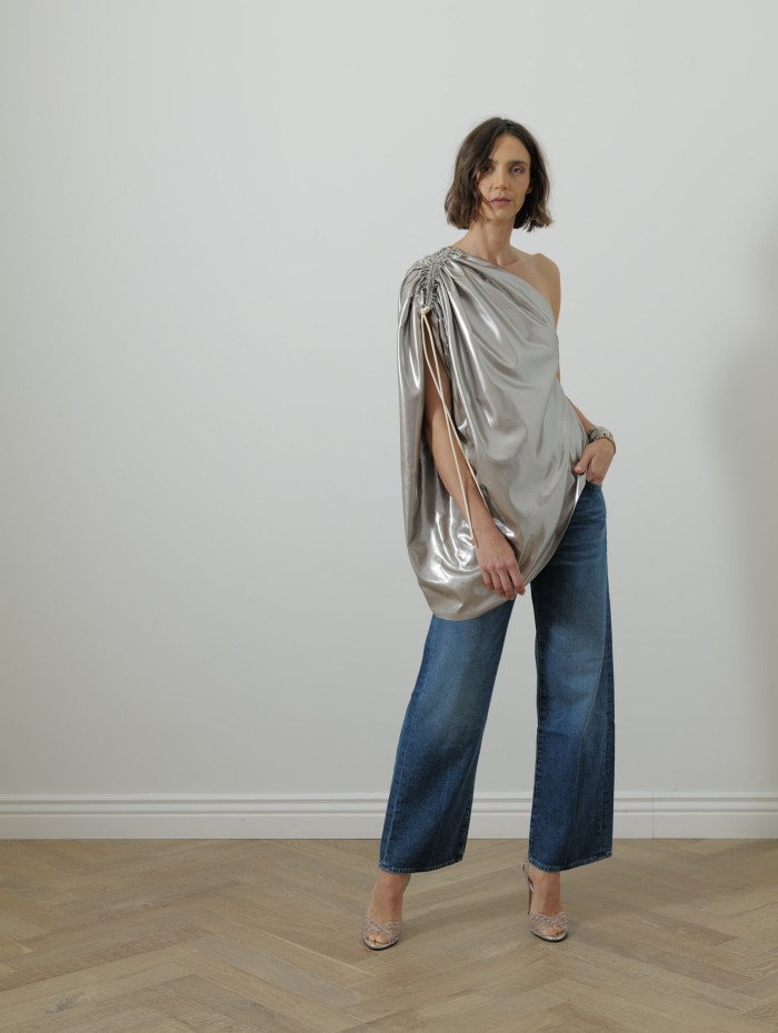 Top asymétrique - Silver - Maison Rabih Kayrouz