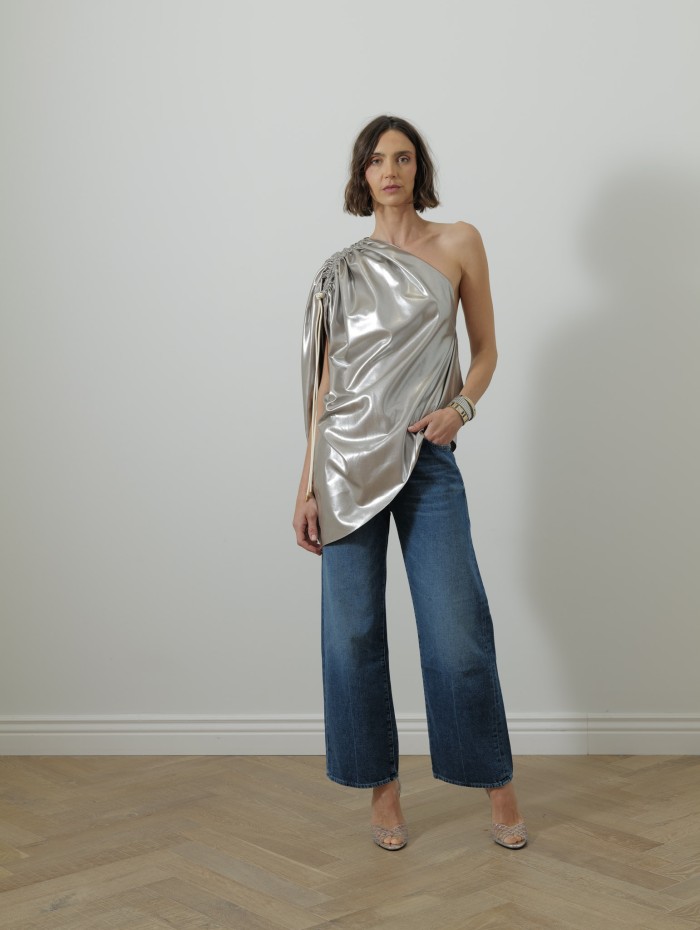 Top asymétrique - Silver - Maison Rabih Kayrouz