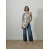 Top asymétrique - Silver - Maison Rabih Kayrouz