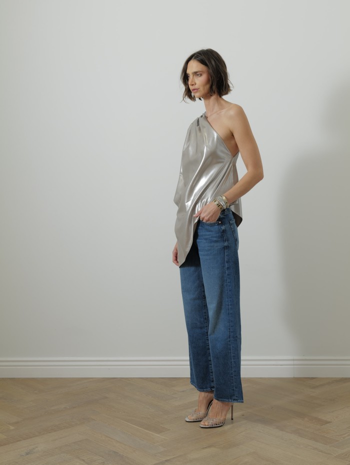 Top asymétrique - Silver - Maison Rabih Kayrouz