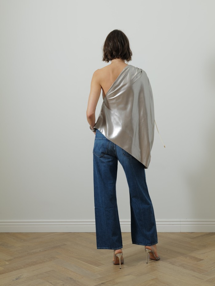 Top asymétrique - Silver - Maison Rabih Kayrouz