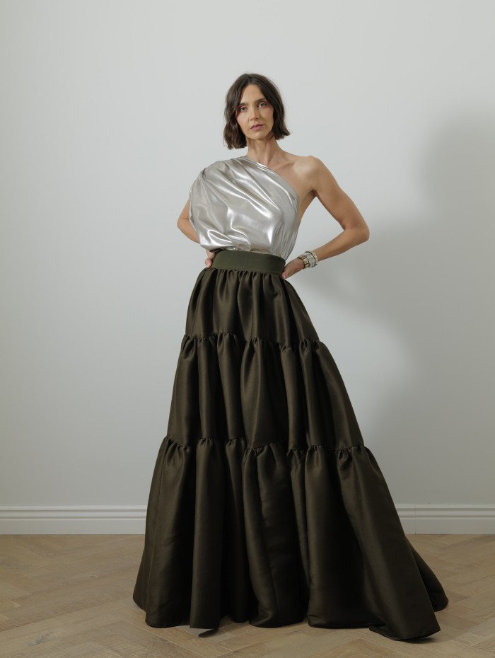 Top asymétrique - Silver - Maison Rabih Kayrouz