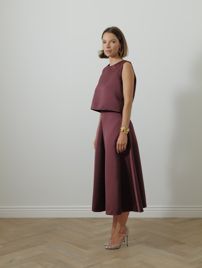 Top satin - Bordeaux - Maison Rabih Kayrouz