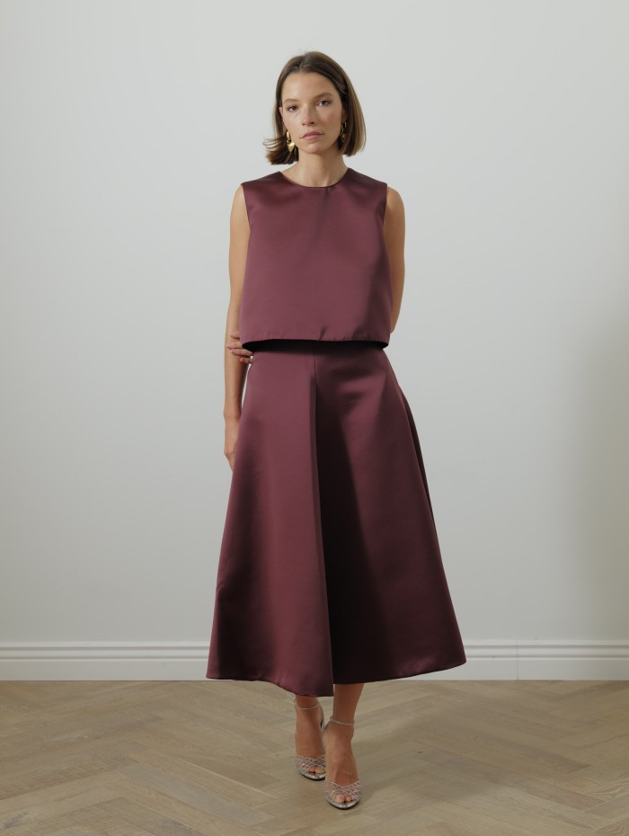 Jupe midi - Bordeaux - Maison Rabih Kayrouz