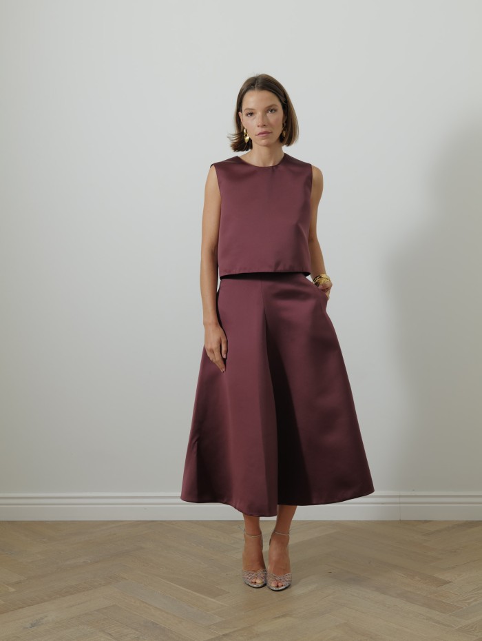 Jupe midi - Bordeaux - Maison Rabih Kayrouz