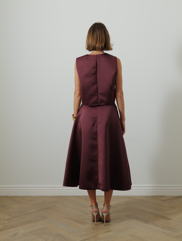 Jupe midi - Bordeaux - Maison Rabih Kayrouz