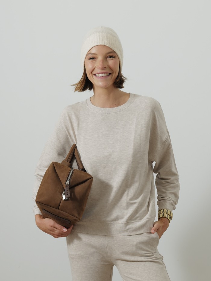 Bonnet à revers - Blanc cassé