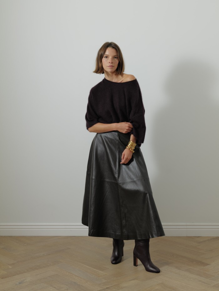 Jupe midi - Cuir - Rohe