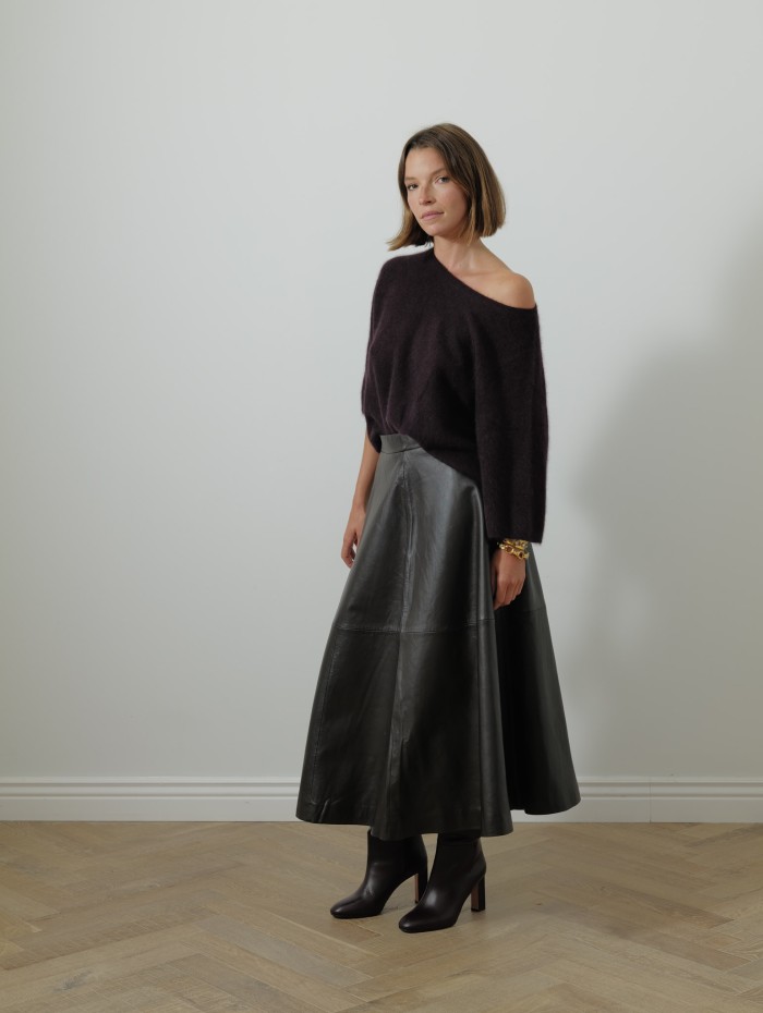 Jupe midi - Cuir - Rohe