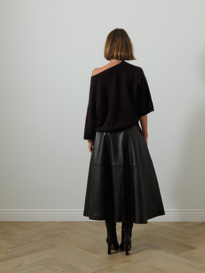 Jupe midi - Cuir - Rohe